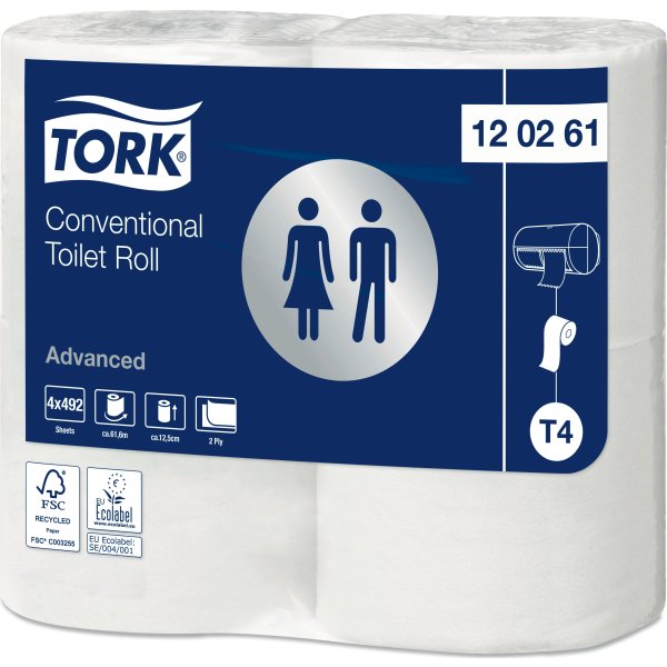 Tork T4 Advanced Toiletpapir Lang, 2-lag, 24 rl