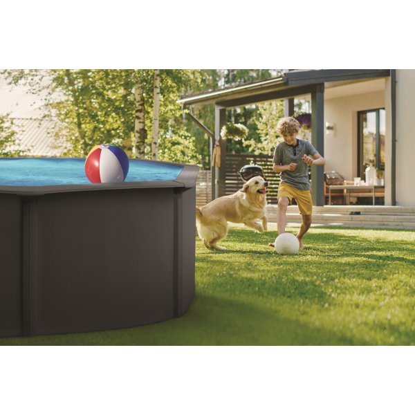 Pool Basic, 490x360x120 cm, antracitgrå, 15.900L