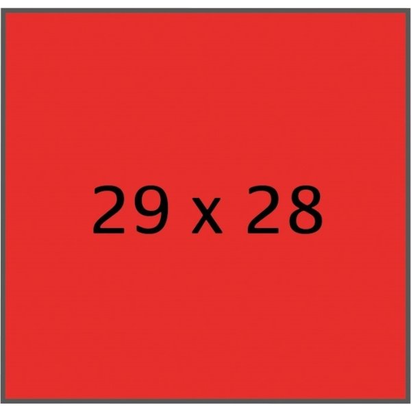 Meto permanent etiket, 29x28, rød, (30rl / 700stk)