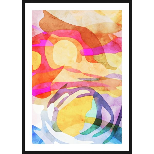 klatre pinion Messing Plakat Abstract Colors, sort ramme, 30x40 cm | Lomax A/S
