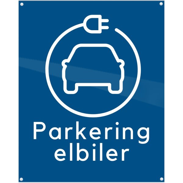 Skilt | Parkering elbiler | 20x25 cm