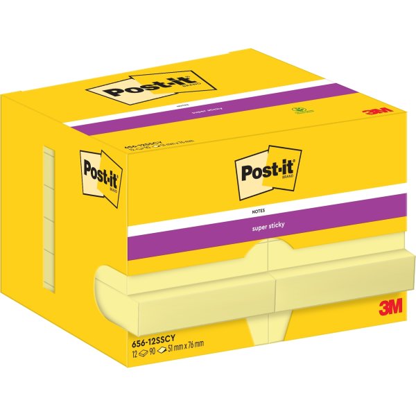 Post-it Super Sticky Notes | 51x76 mm | Gul