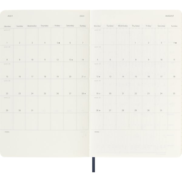 Moleskine 2024 Kalender | S | L | Note | Blå