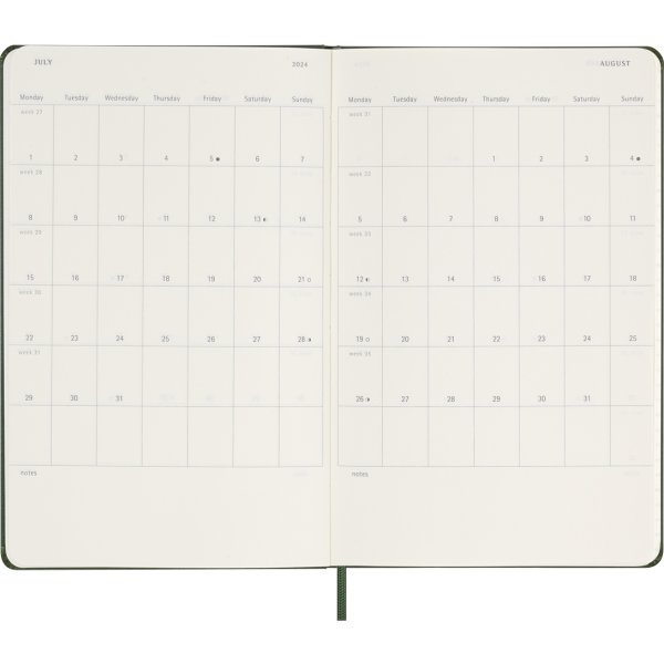 Moleskine 2024 Kalender H L Dag Grøn Lomax