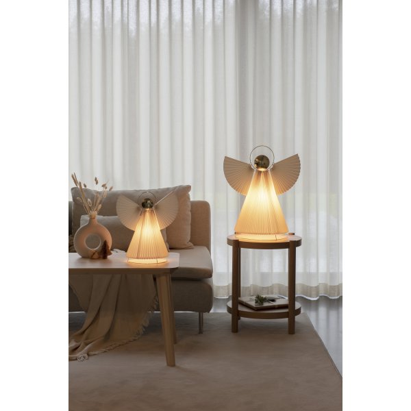 Dekorations Engel med Lys, papir, H36cm, hvid