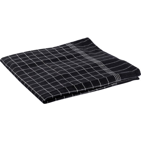 Viskestykke 50 x 70 cm, sort m/hvide tern, 3-pak