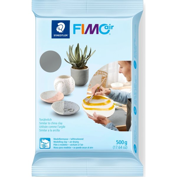 Fimo Air Ler, 500g, grå