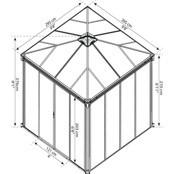 Palram - Canopia Palermo pavillon 3000 lukkesystem