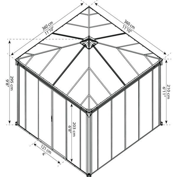 Palram - Canopia Palermo pavillon 3600 lukkesystem