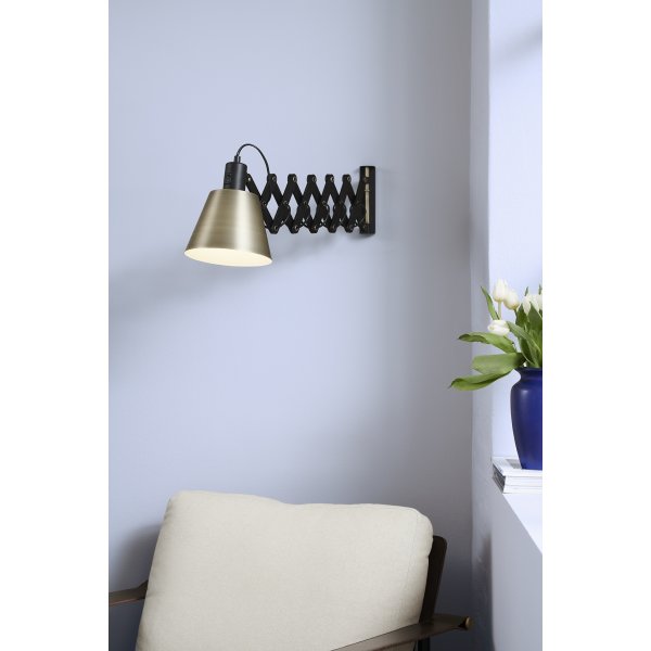 Vintage vägglampa | Svart / mässing