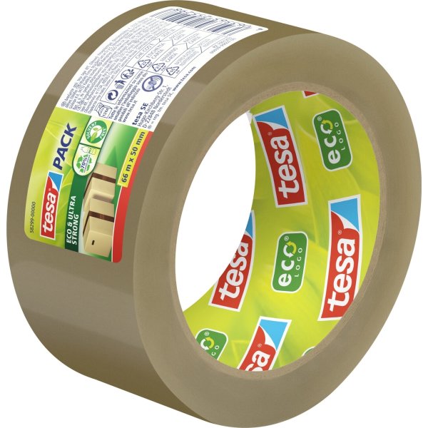 tesa ecoLogo Pakketape | US | 50mm x 66m | Brun