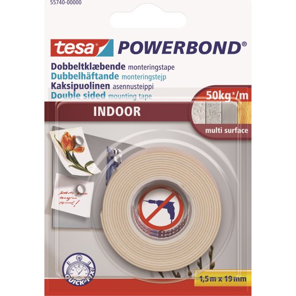 tesa Powerbond Indoor Markeringstape, 19mm x 1,5m