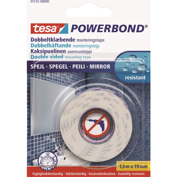 tesa Powerbond Mirror Markeringstape, 19mm x 1,5m