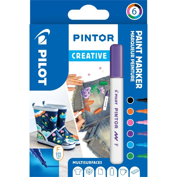 Pilot Pintor Marker | F | Creative | 6 farver