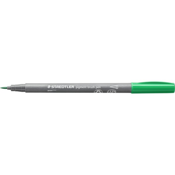 Staedtler PA Brush Pen | Grøn/turkis | 6 farver