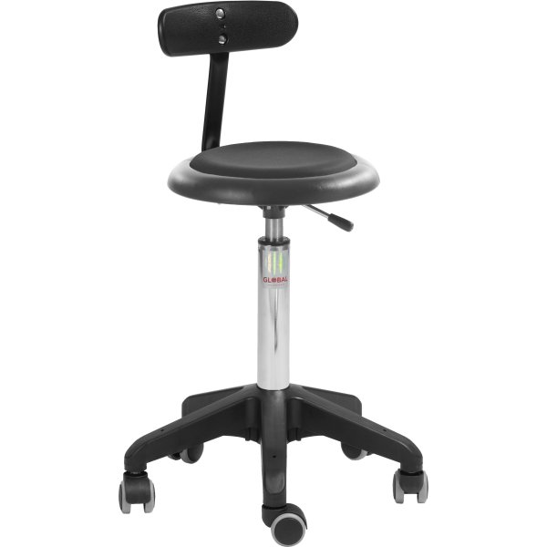 Micro pall, Svart, Konstläder, 52-71 cm, Ryggstöd