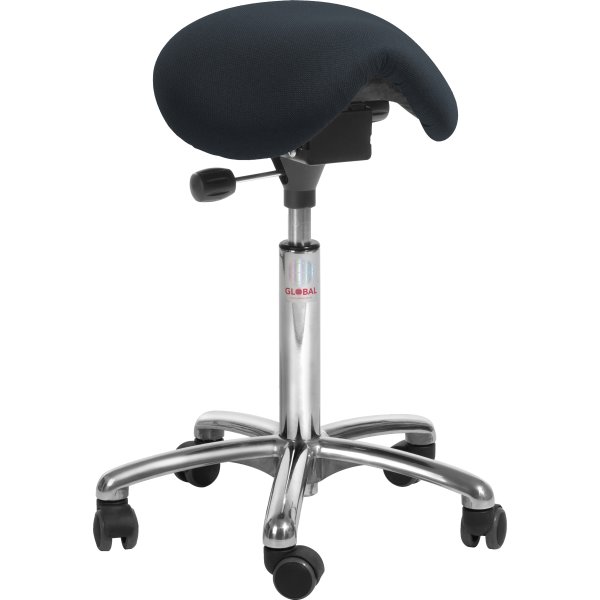 DEMO: Mini Sadelstol, Sort, Stof, 60-79 cm, Alu