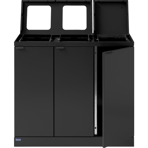 Bica 887 Affaldsstation 3x45L | Løftelåg |Antracit