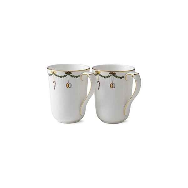 Royal Copenhagen Stjerne Riflet Jul Krus 33cl 2stk