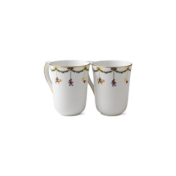 Royal Copenhagen Stjerne Riflet Jul Krus 33cl 2stk