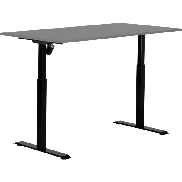 Sun-Flex I hæve-sænkebord, 160x80, Sort/lys grå