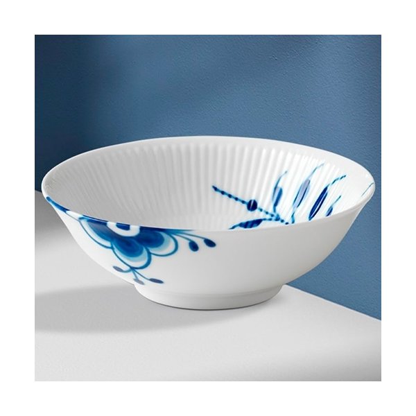 Royal Copenhagen Blå Mega Riflet Skål, 16 cm