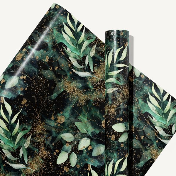 Gavepapir, Lux Green, 57cm x 120m