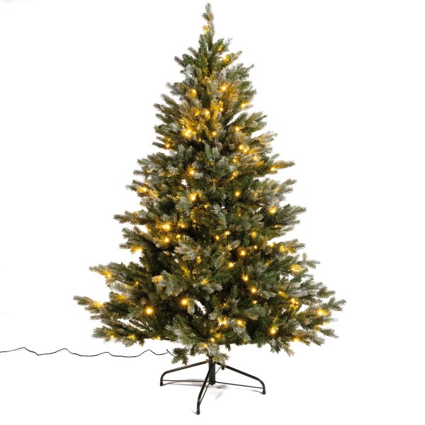 Juletræ LUX inkl. LED lys - 210 cm, Grøn/Sne