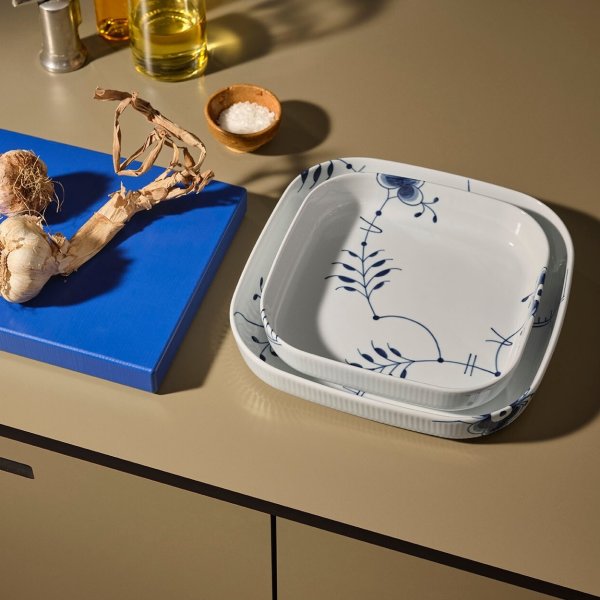 Royal Copenhagen Blå Mega Riflet Ovnfast Fad 30x30
