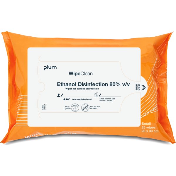 Plum WipeClean 80% | Wipes | Small | 25 stk