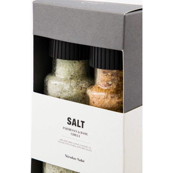 Nicolas Vahé Parmesan & Basil salt & Chilli salt