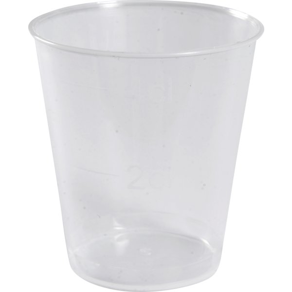 Snapseglas, PP, Klar, 2/4 cl, 20 stk