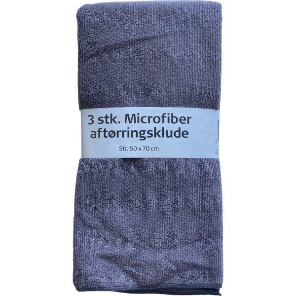 Viskestykke 50 x 70 cm, koksgrå mikrofiber, 3-pak