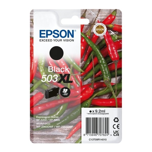 Epson T503XL blækpatron, sort