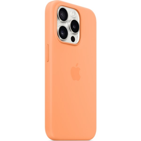 Apple iPhone 15 Pro silikone cover, appelsinsorbet