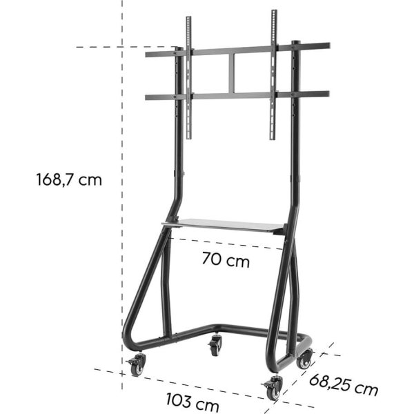 DEMO Hama 49-100" TV-Stander m. hjul, sort