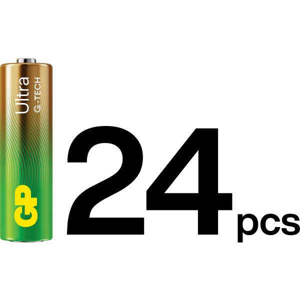 GP Ultra Alkaline AA-batteri, 15AU/LR6, 24-pak