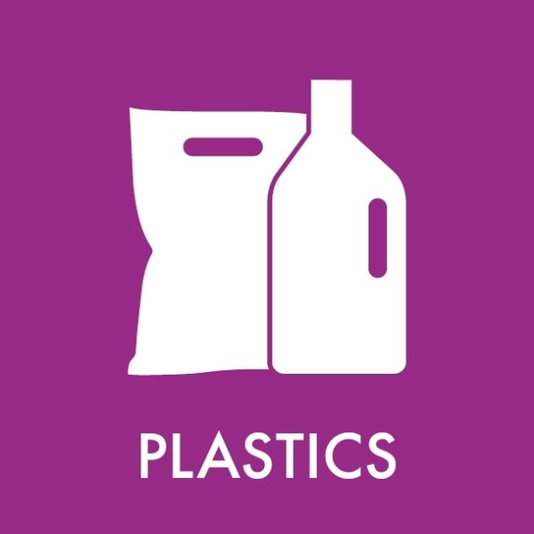 Sopsorteringsskylt | 12x12 cm | Plastics