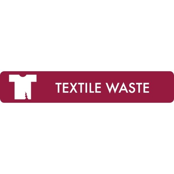 Affaldspiktogram 16x3cm selvklæb, Textile Waste