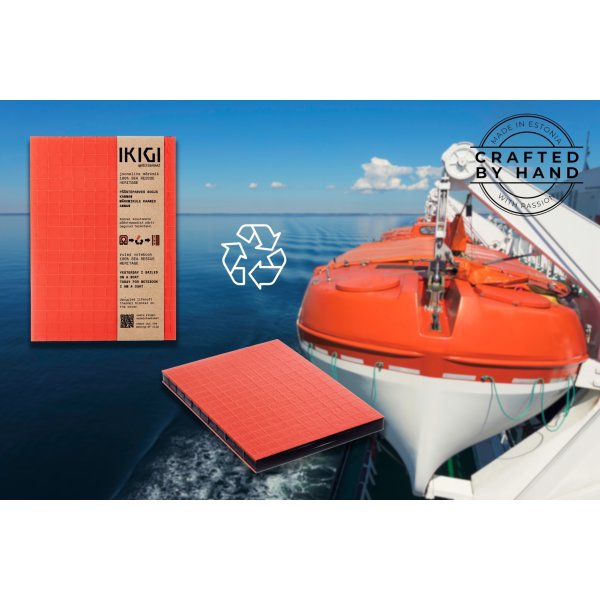 Ikigi Sea Rescue Notesbog, A5, blank, rød