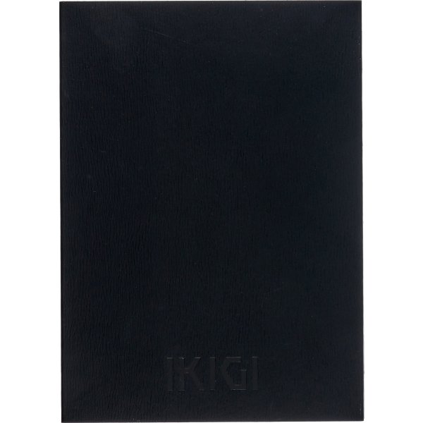 Ikigi Leather Notesbog, A5, blank, sort, logo