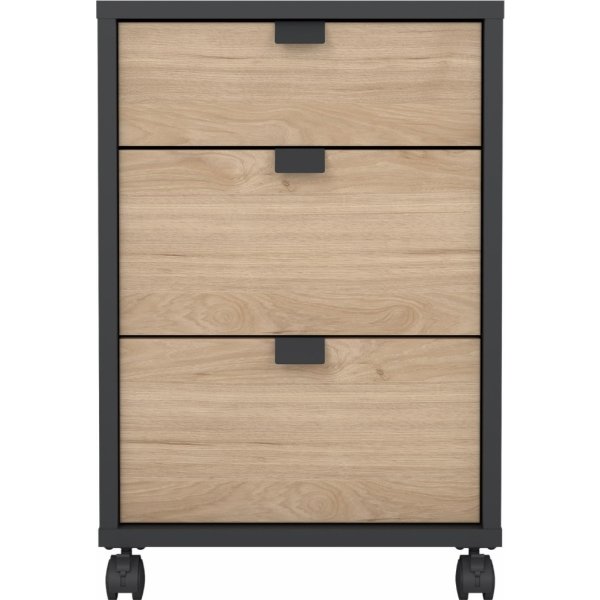 Small Officeline kassette, 3 skuffer, eg/sort