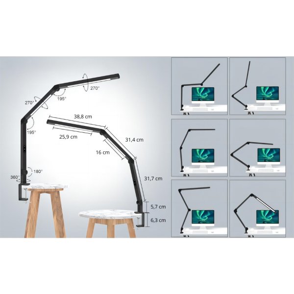 Nola bordskærm LED-lampe