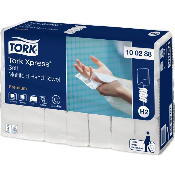 Tork H2 Xpress Premium Håndklædeark 4-fold 21 pk