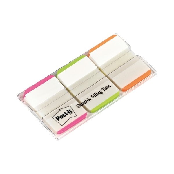 Post-it Strong Indexfaner, 25x38 mm, neon/hvid