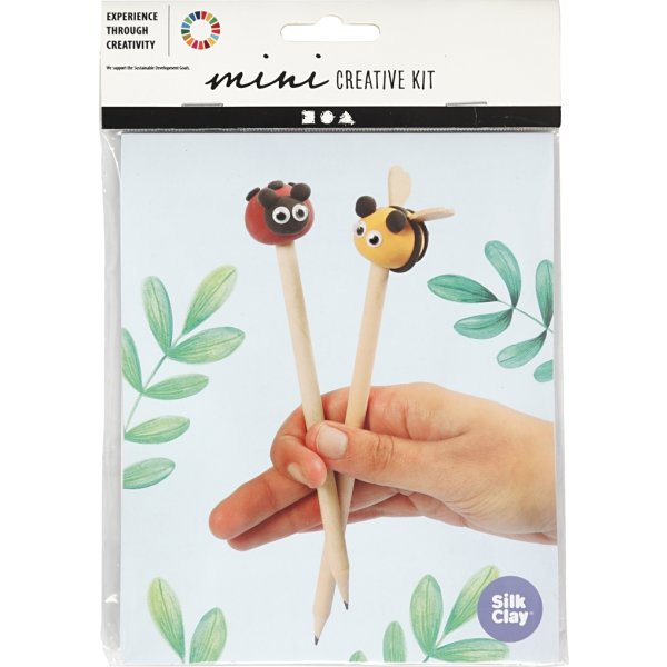 Mini DIY Kit Modellering, blyanter m/top, insekter