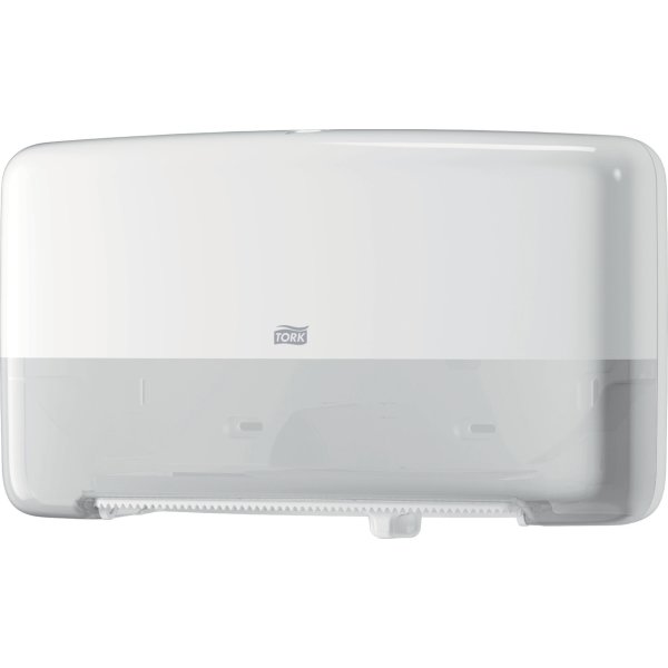 Tork T2 Twin Dispenser MiniJumbo Toiletpapir, Hvid
