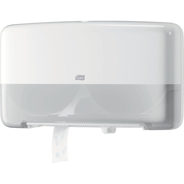 Tork T2 Twin Dispenser MiniJumbo Toiletpapir, Hvid
