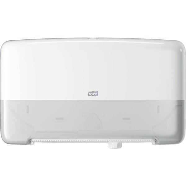 Tork T2 Twin Dispenser MiniJumbo Toiletpapir, Hvid