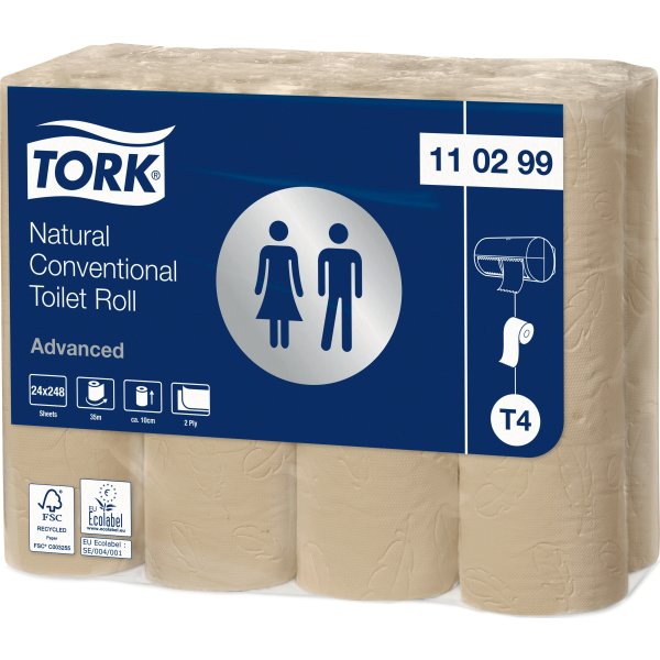 Tork T4 Advanced Toiletpapir, 2-lag, Natur, 24 rl